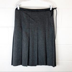 Prada Gray Virgin Wool Pleated Skirt 42 6 Medium